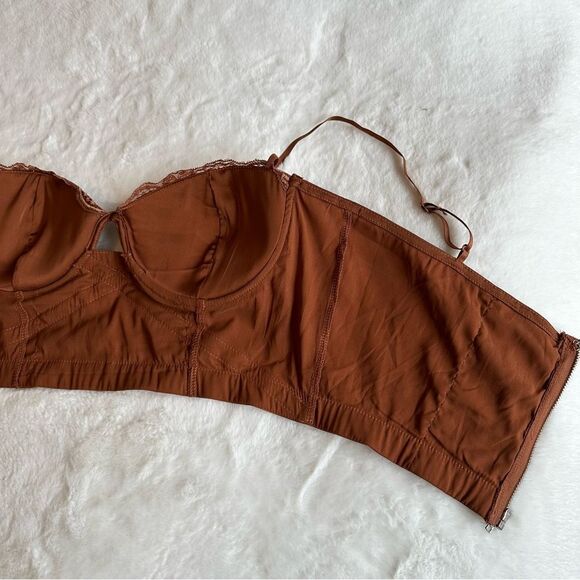 Fashion Nova Copper Corset Top Women’s Size Medium - Picture 8 of 13